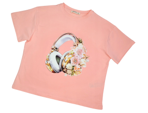 T-shirt dziewczęcy HeadPhones OVERSIZE